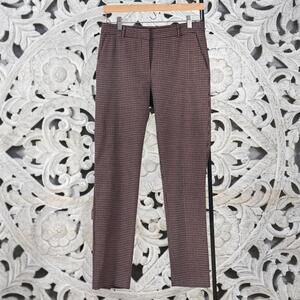 BOSS Hugo Boss Women’s Micro-Check Slim Pants US 2 Cotton Blend Trousers